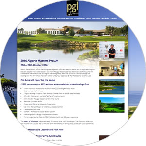 Website created for PGL Golf Tours